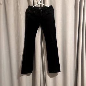 Hudson Black boot cut jeans.